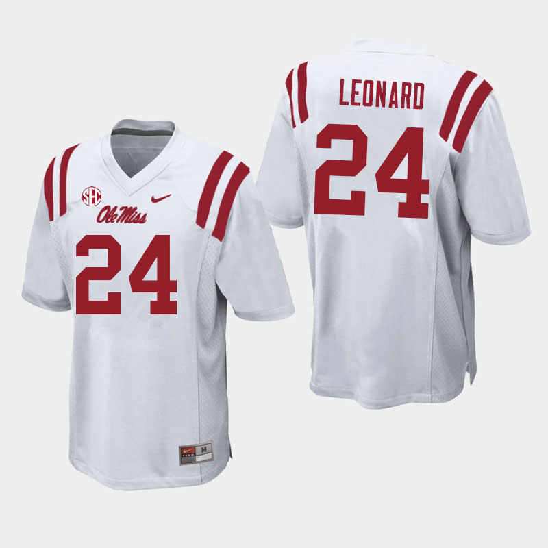 Deane Leonard Ole Miss Rebels NCAA Men's White #24 Stitched Limited College Football Jersey LSE1458BX